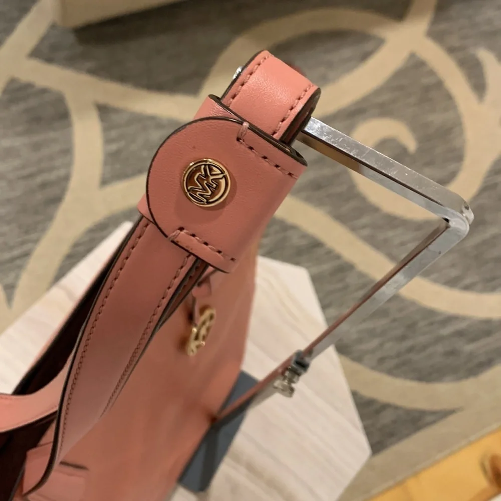 Michael Kors Bag Portia Pink Suede Leather Tote